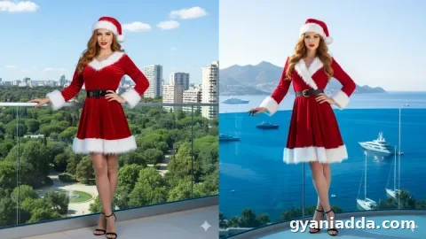 Nano Banana AI Christmas Woman Photoshoot
